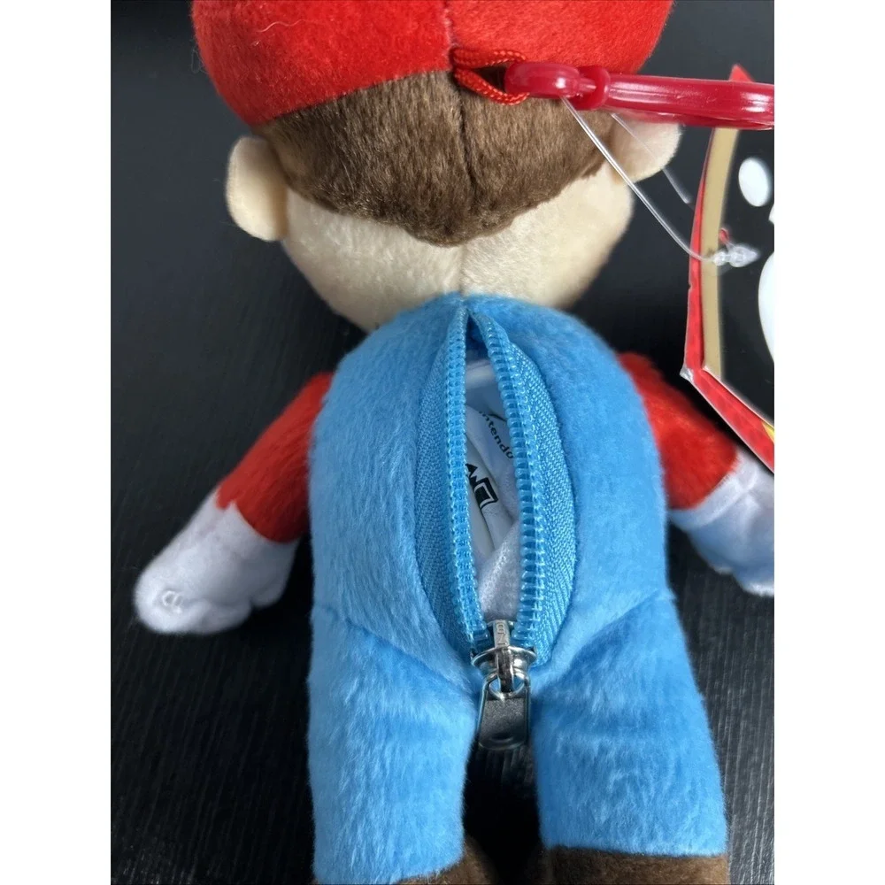 Super Mario Mario Keychain Plush Has A Zipper On The Back For Coins Small Items